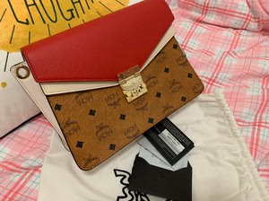 mcm#专柜正品#19新款经典印花拼色邮差包风琴包