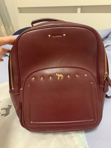 lapalette韩国小马双肩包,酒红色,实物偏深一些,外面