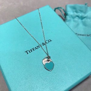 xu小四淘宝sister小四韩国代购 tiffany蒂芙尼项链蓝心吊坠双心形