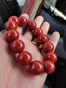 南红手串18mm天然南红色手串玛瑙手链四川凉山佛珠柿子红满肉
