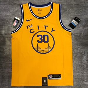 金州勇士队 斯蒂芬库里30号黄色电车版球衣 nba勇士队球衣