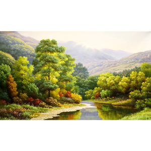 00mbp_m淘宝国外山水农庄小溪河流森林树林风景油画装饰画高清图库
