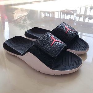 正品耐克jordan拖鞋aj7拖鞋38.5码黑红爆裂纹拖鞋官