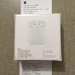 苹果无线蓝牙耳机二代AirPods2，全新原装正品未拆封。男