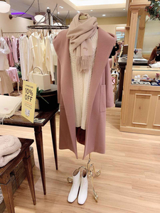 deicy日本全新正品羊毛 蝴蝶结腰带连帽浴袍式大衣外套