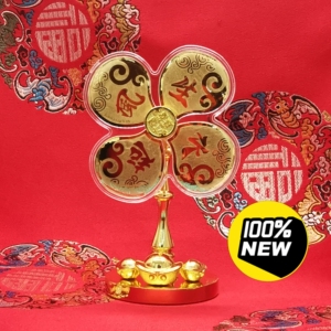 六福珠宝风生水起黄金摆件风车工艺品足金礼品