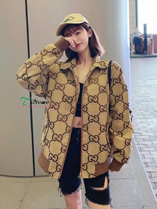 gucci/古驰 23fw新秋冬双g满提花皮边棒球服牛仔夹克_阿里巴巴找货