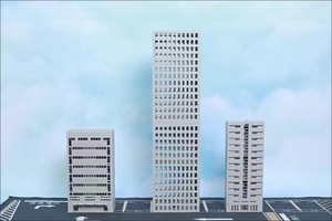 高90cm奥特曼高达模型1:64建筑模型楼房 拼装塑料办公楼