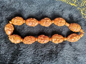 一串橄榄核十八罗汉,核雕大师,丁国良,全新没上手,没上油,4