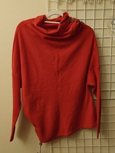 全新羊毛衫  橘红色   高领  篇幅袖  显瘦