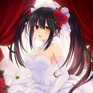 00baka黄瓜希淘宝时崎狂三婚纱 cos 可拆分 m码左右,全套