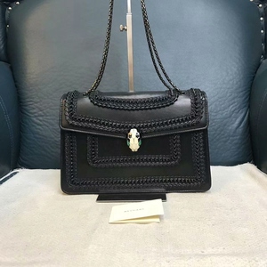 98新宝格丽黑色花边双层蛇头包,轻微使用尺寸长27*5*8.