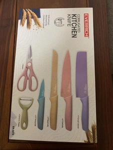 正品everrich麦秸秆不锈钢刀具六件套,不藏菌易清洗一套