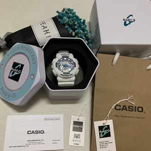 卡西欧baby-g手表女学生蓝白海洋之心ba-110be-7