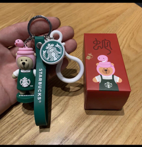 星巴克钥匙扣十二生肖小熊汽车挂件