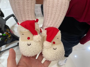 米乐熊冬季婴儿鞋子宝宝软底步前鞋学步棉鞋圣诞鞋