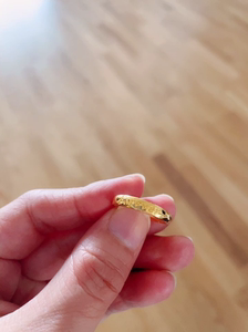 周大生实心黄金戒指999足金光面活口素圈女戒love