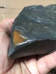 525克台山玉乌鸦皮黄腊石.