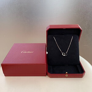 卡地亚 白金双环带钻项链 经典款 配件盒子