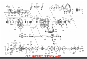 达瓦19款黑蜘蛛100型水滴轮零件配件