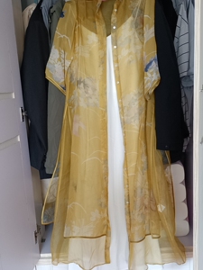 青橄榄来了淘宝韦小宝真丝连衣裙,缎面的,九五新,胸围94厘米,腰围76