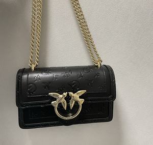 pinko黑色压花燕子包小号