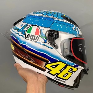 agv雪屋头盔雪景冰雪小镇46摩托车全盔男女四季全盔