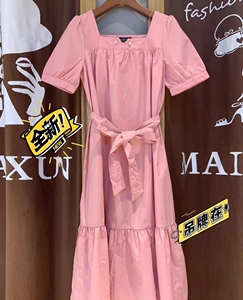 麦寻女装正品连衣裙2021夏季新款蝴蝶结甜美泡泡袖法式仙女装