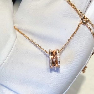 全7815宝格丽bvlgari玫瑰金传奇镂空双排钻项链!实物超级