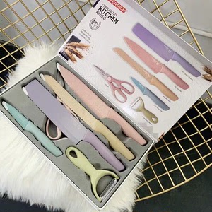 正品everrich 北欧麦秸秆礼品刀具六件套