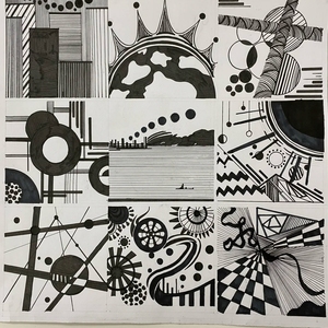 视觉传达设计平面构成代画 纯手绘