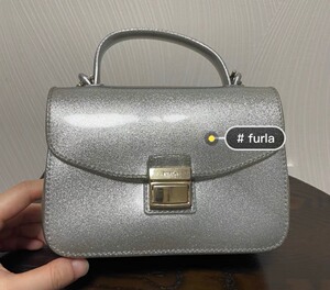 furla银色果冻包