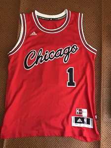 nba derrick rose 罗斯复古草写球衣 罗斯公牛