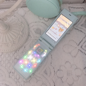 【把玩机】薄荷色日系手机京瓷k007日本本土超薄少女翻盖手机