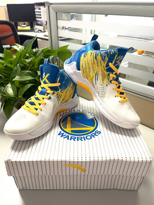 安踏kt2 克莱.汤普森二代签名战靴,黄蓝勇士队配色.尺码