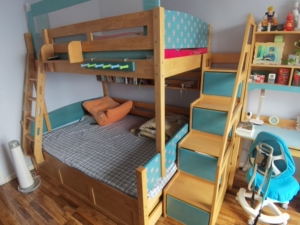 000人付款淘宝全实木儿童衣柜床多功能储物组合床高箱衣柜床墨斗小屋