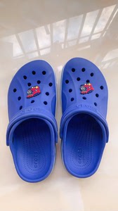 crocs正品32码蓝色小火车洞洞鞋