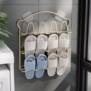 晾鞋架室内收纳神器简易入户多功能拖鞋架浴室洗手间挂壁式免打孔