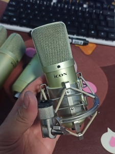 艾肯m1大振膜电容麦 48v电容麦克风 带防震架 卡农线 产