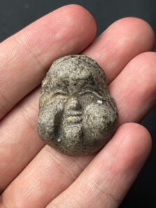 日本备前根付 阿多福净水面具 用铁壶烧水可以放进去一起煮 净