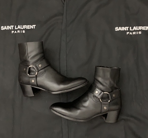 saint laurent slp黑色环扣切尔西靴6cm 非