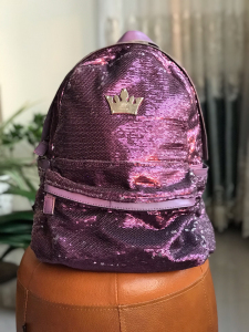 皇冠闪闪双肩背包,紫色,都是亮片,满闪的,网购,超大容量,7