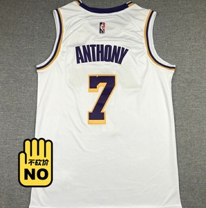 安东尼球衣湖人队7号刺绣上衣背心75周年钻石版运动服篮球服男