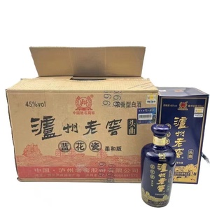 2012年45度泸州老窖头曲蓝花瓷柔和版500ml*6瓶浓香型白酒纯粮