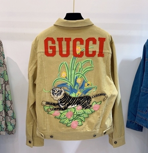 古驰后背老虎刺绣外套夹克,男女同款