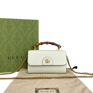 【99新】GUCCI古驰包包Diana竹节迷你小方包斜挎包手提包正品女包