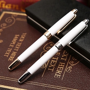 万宝龙勃朗峰163系列陶瓷白玫瑰金色钢笔签字笔宝珠笔圆珠笔商