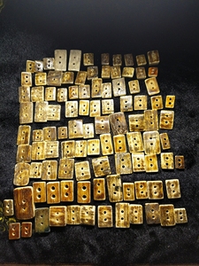 冰料猛犸牙二饼,绳束,背云,卡子计数器文玩百香子配饰