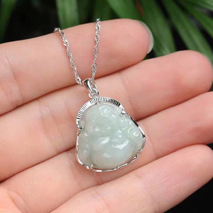 铂金镶玉吊坠女