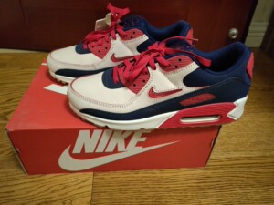 nike/耐克男子air max90 prm白蓝红 刮刮乐运
